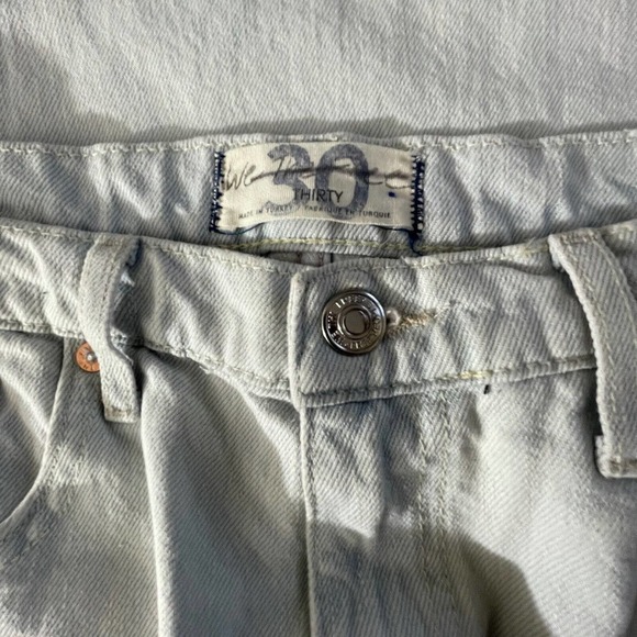 We The Free Women's Size 30 Frank Dad Jeans Icy Blue High Wasted Straight Cotton - Picture 5 of 12